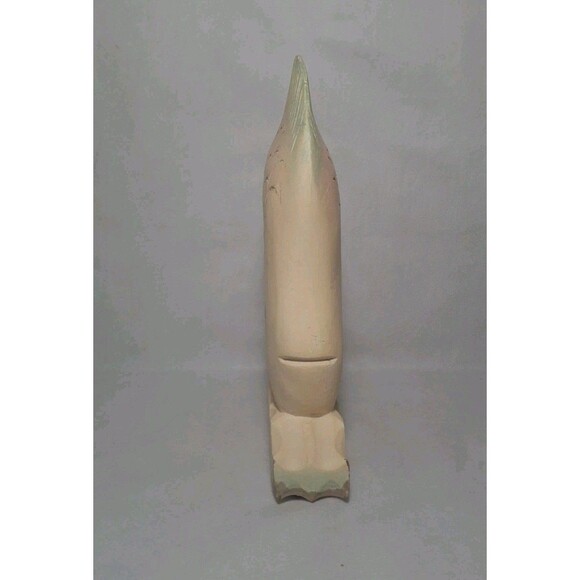 Vintage Hand Carved Hand Painted  Wooden Fish Figure Coastal Beach Home Decor - Picture 2 of 9